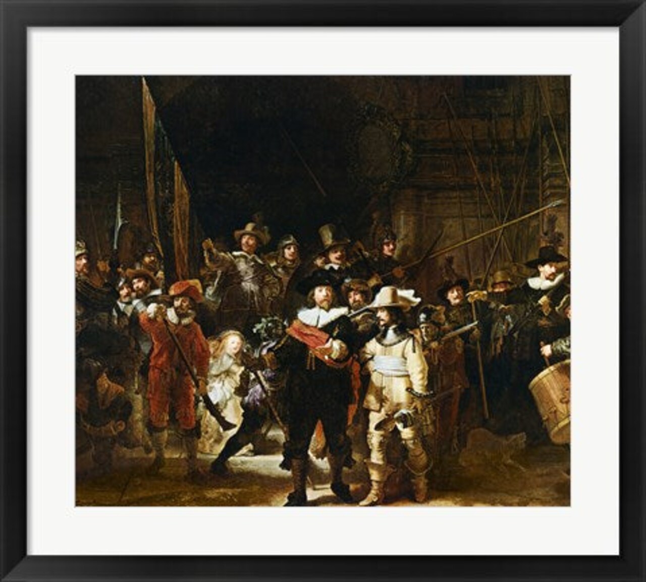 Framed Art The Nightwatch by Rembrandt van Rijn Wall Decor 18x24 Artwork